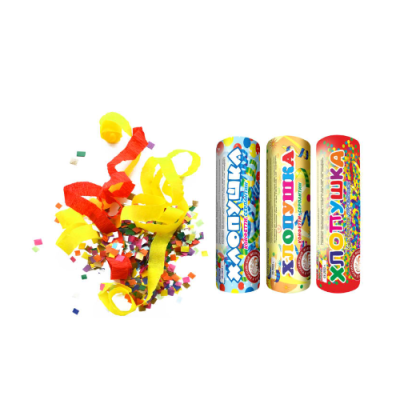 Набор ( 3конф.+3серп.) Набор хлопушек купить в Калуге | kaluga.salutsklad.ru